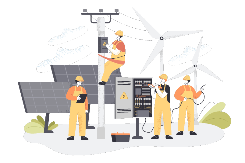 Team of construction workers with wind turbines anbgvn gvd solar panels [Converted]-01