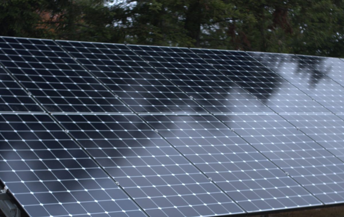 close-up of a large solar panel