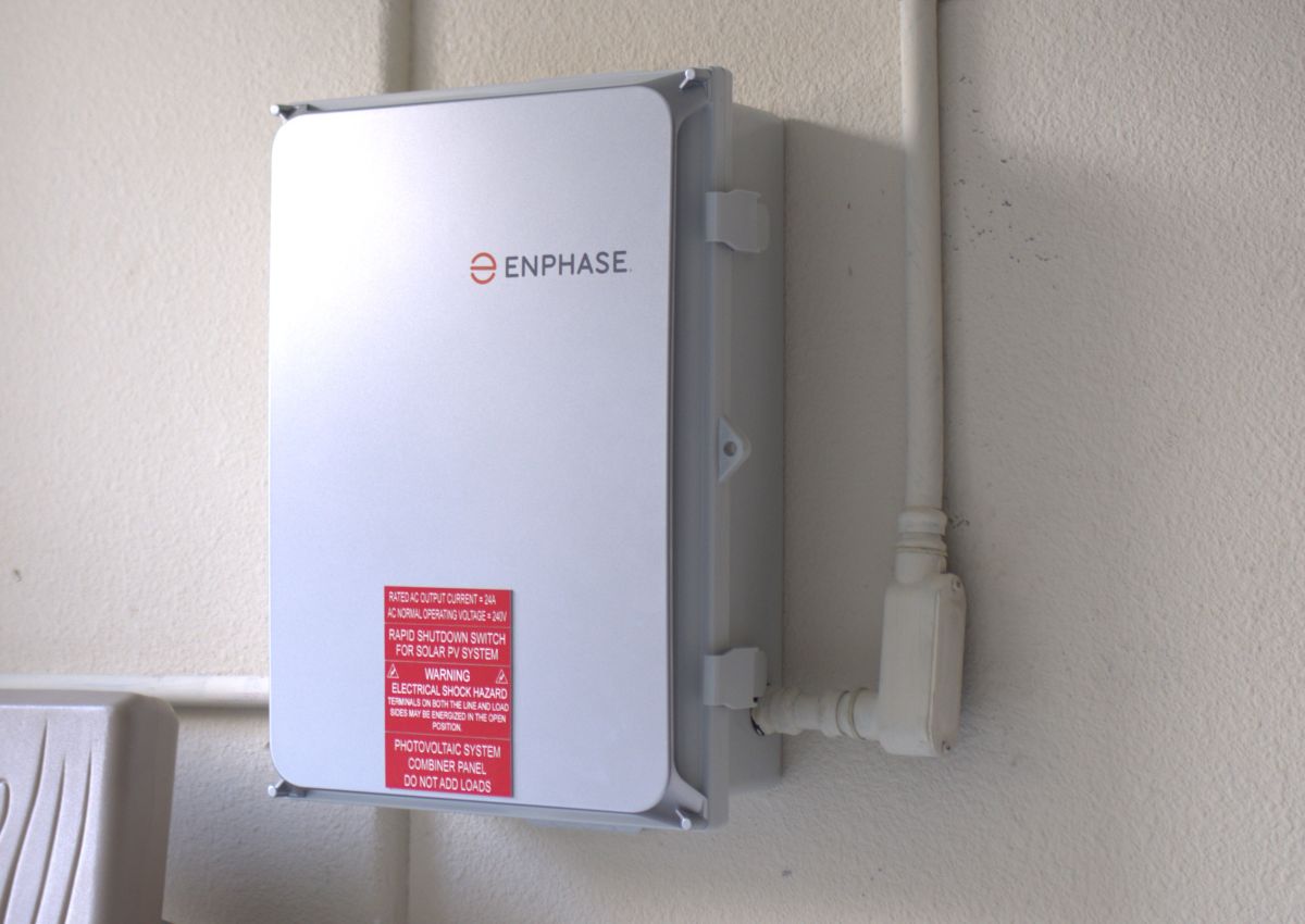 Close-up of a solar battery/storage